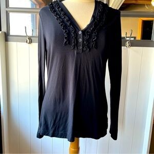MARVIN RICHARD Women’s Long Sleeve Black Top, Size Medium, #81